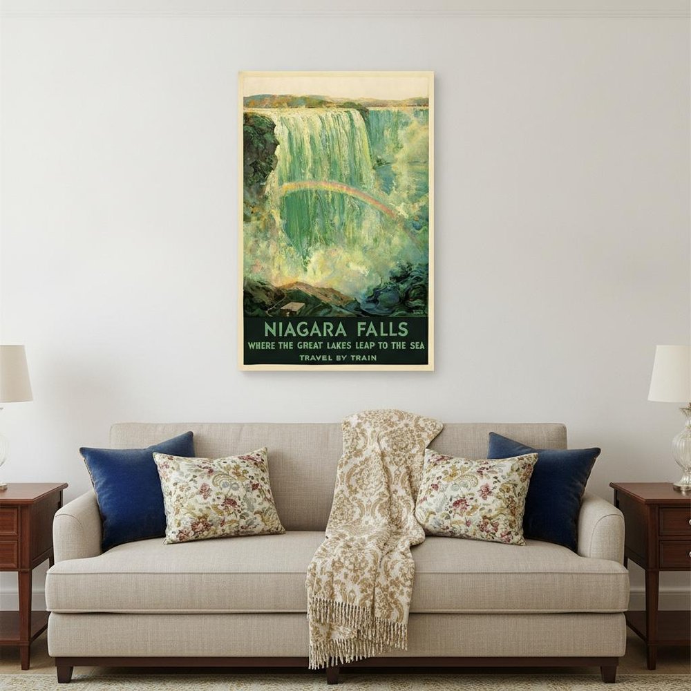 36" X 54" Niagra Falls New York C1920S Vintage Travel Poster Wall Art HomeRoots