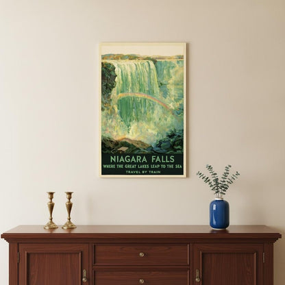 36" X 54" Niagra Falls New York C1920S Vintage Travel Poster Wall Art HomeRoots