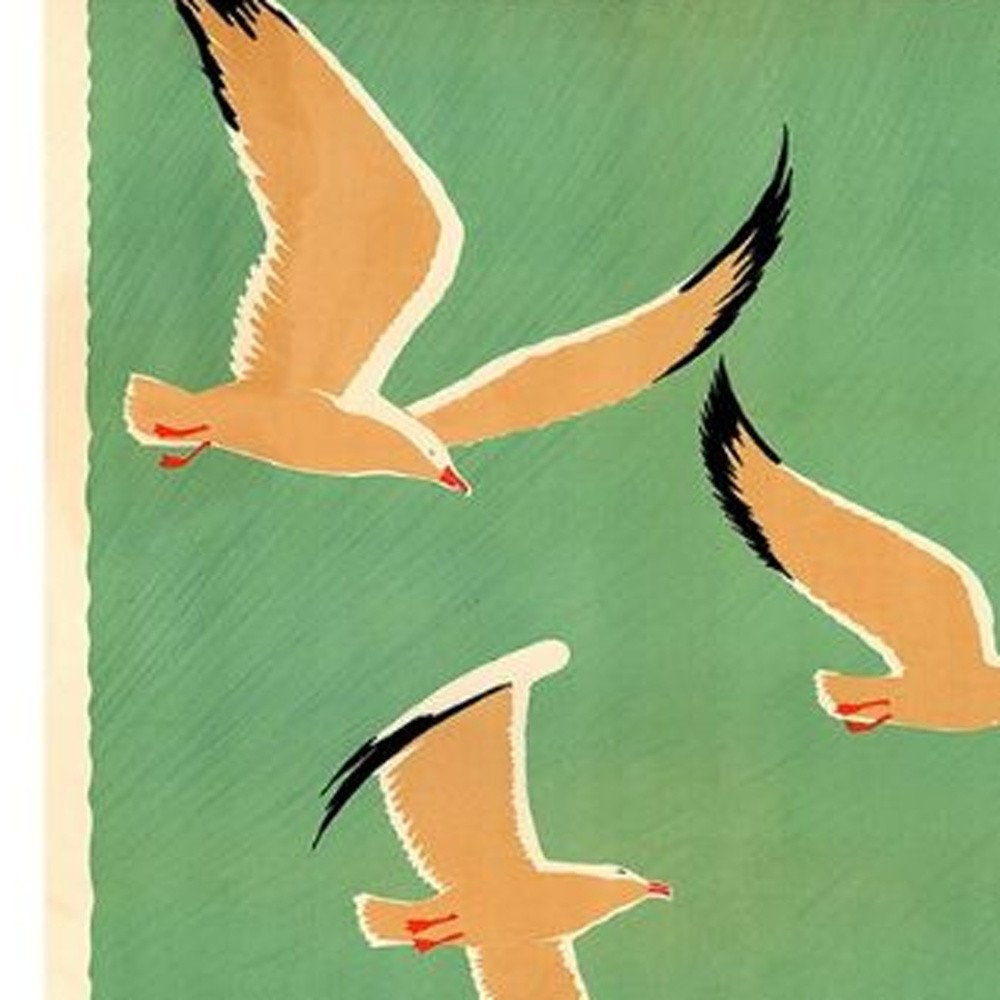 24" X 36" Birds Over Lake Michigan C1929 Vintage Travel Poster Wall Art — view 9