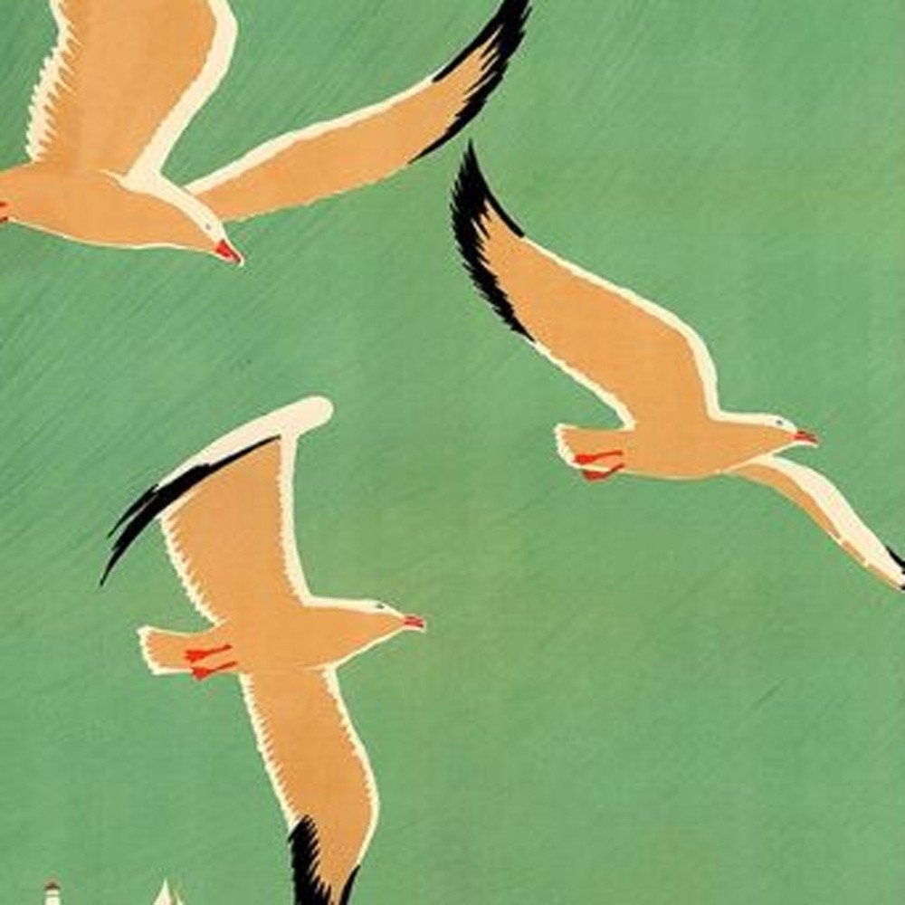24" X 36" Birds Over Lake Michigan C1929 Vintage Travel Poster Wall Art — view 12