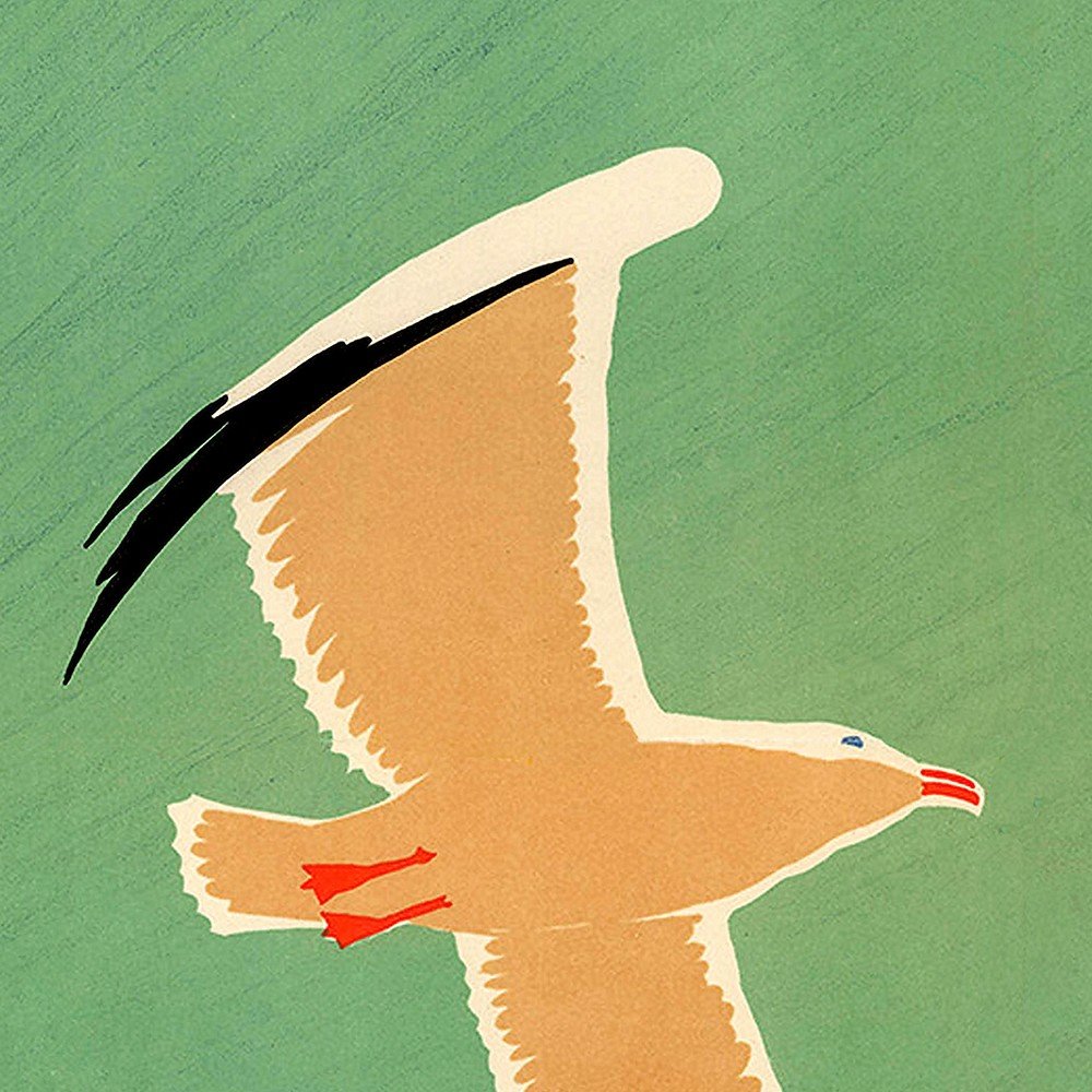 24" X 36" Birds Over Lake Michigan C1929 Vintage Travel Poster Wall Art HomeRoots