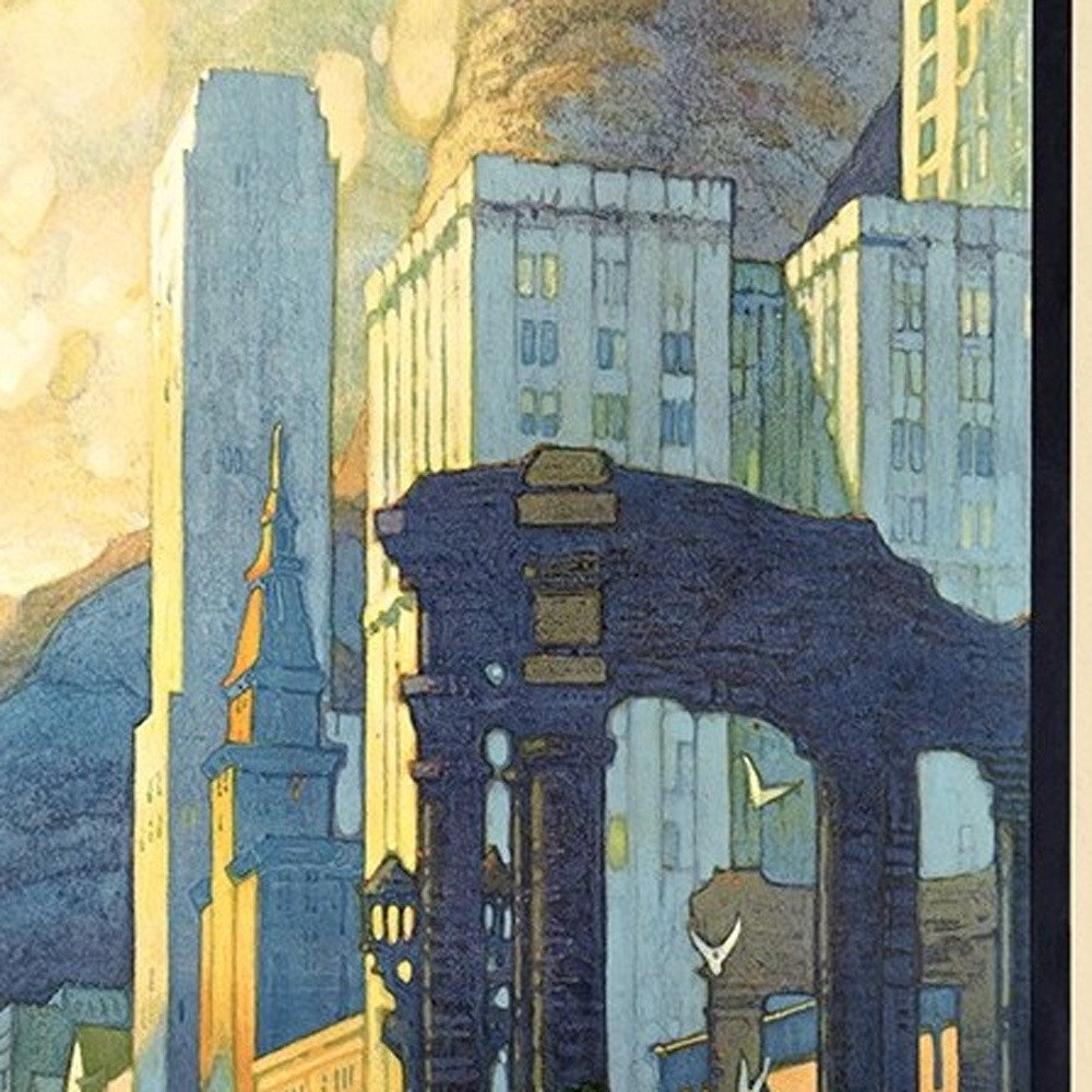 Vintage 1929 Chicago Michigan Ave Travel Unframed Print Wall Art — view 4
