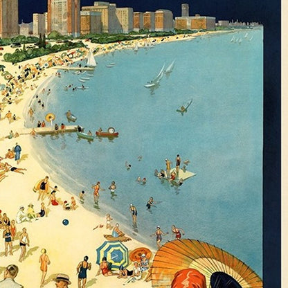 Vintage 1929 Chicago Vacation Travel Unframed Print Wall Art HomeRoots