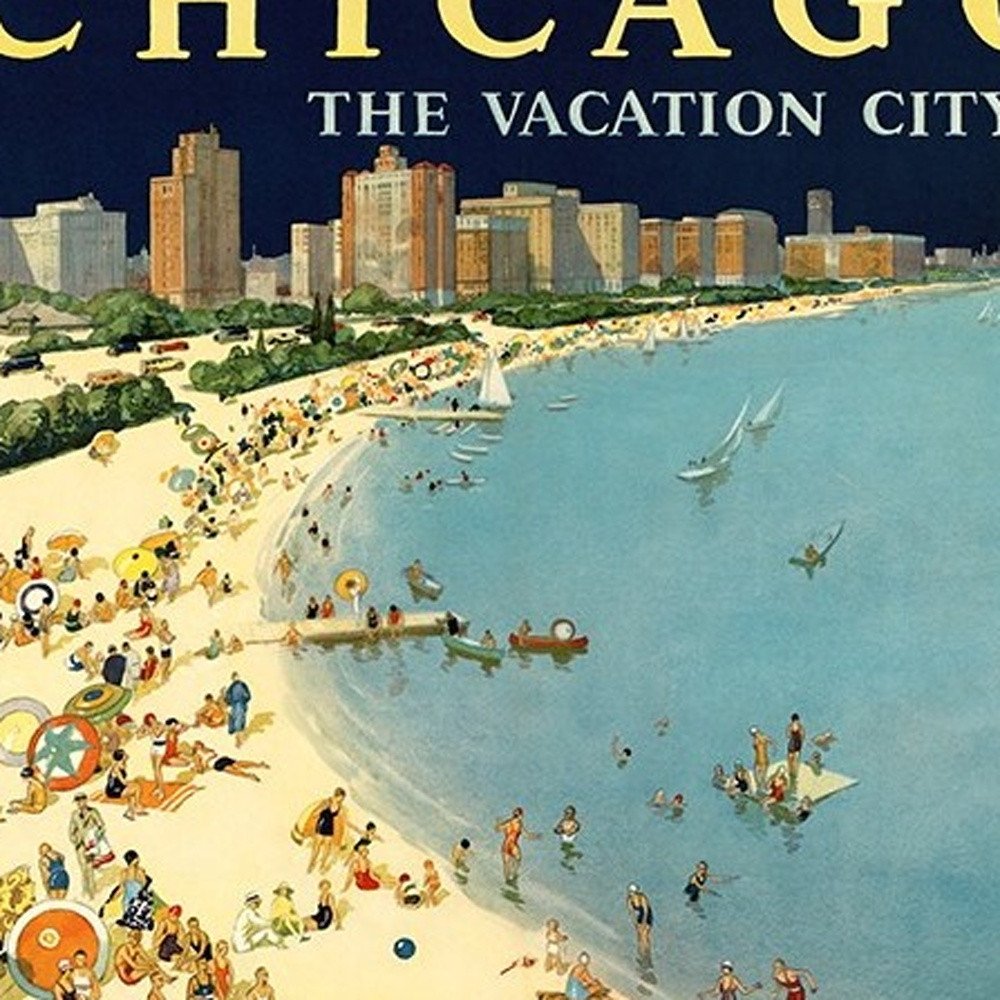 Vintage 1929 Chicago Vacation Travel Unframed Print Wall Art HomeRoots