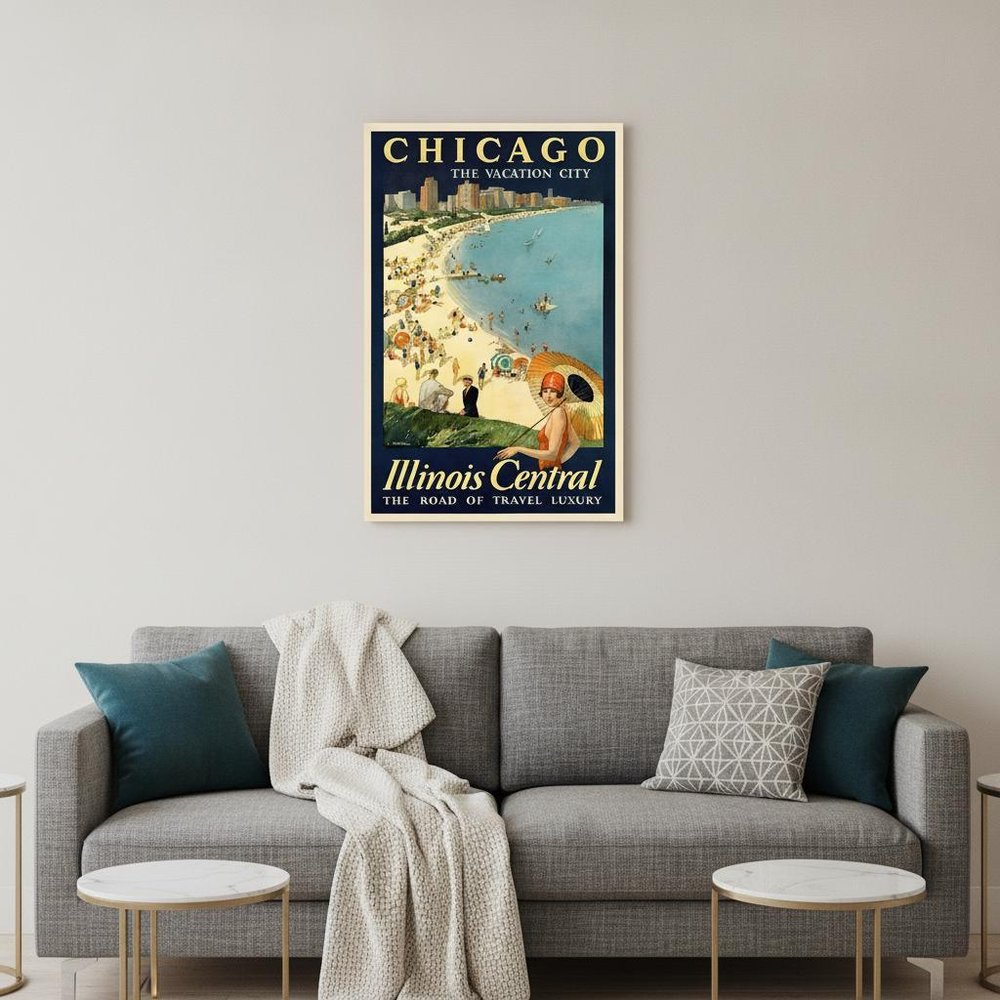 Vintage 1929 Chicago Vacation Travel Unframed Print Wall Art HomeRoots