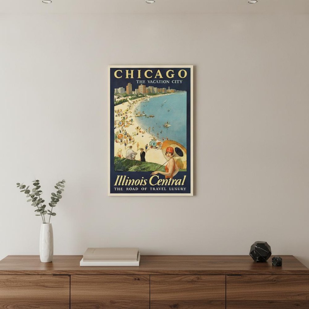 Vintage 1929 Chicago Vacation Travel Unframed Print Wall Art HomeRoots