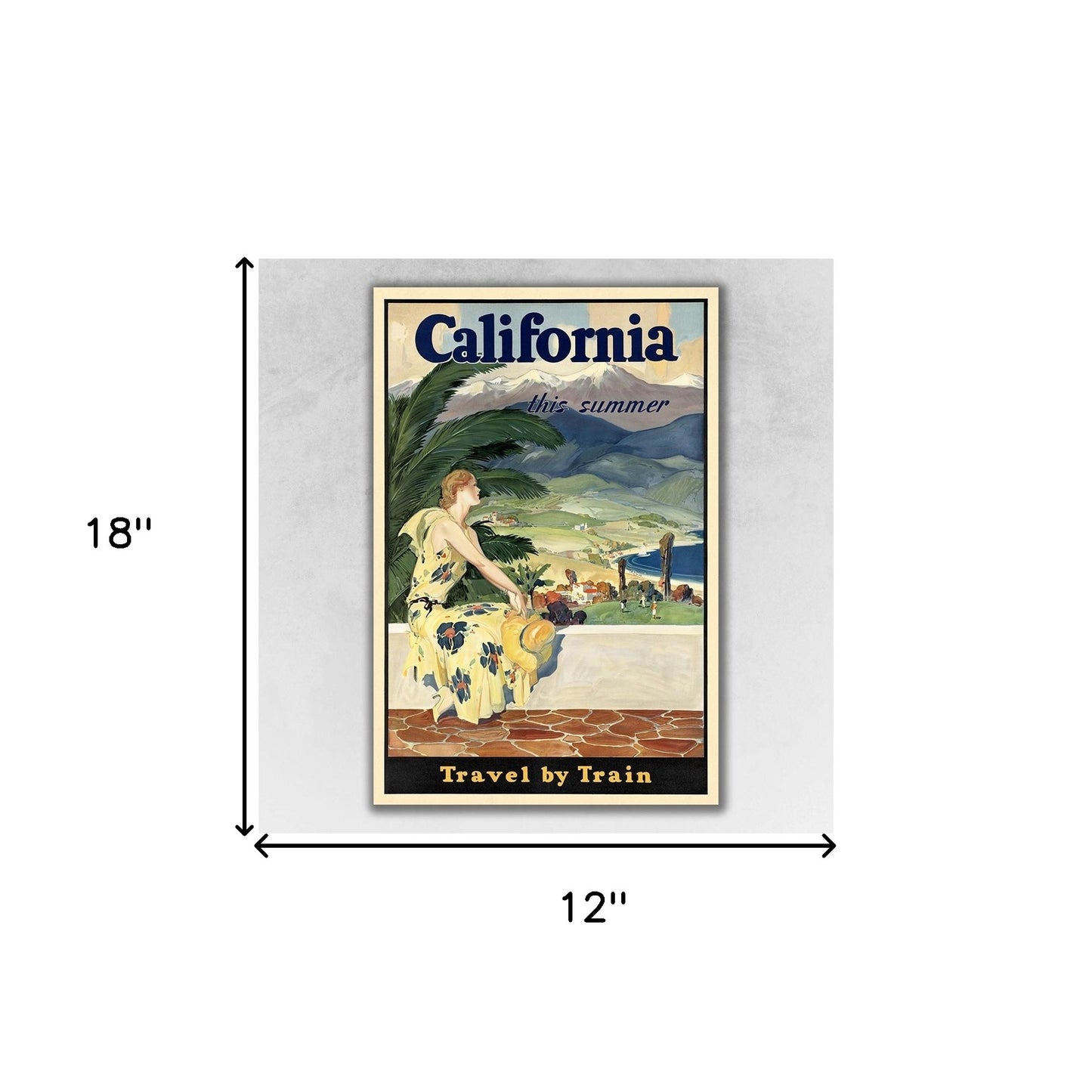 Vintage 1934 California Travel Unframed Print Wall Art