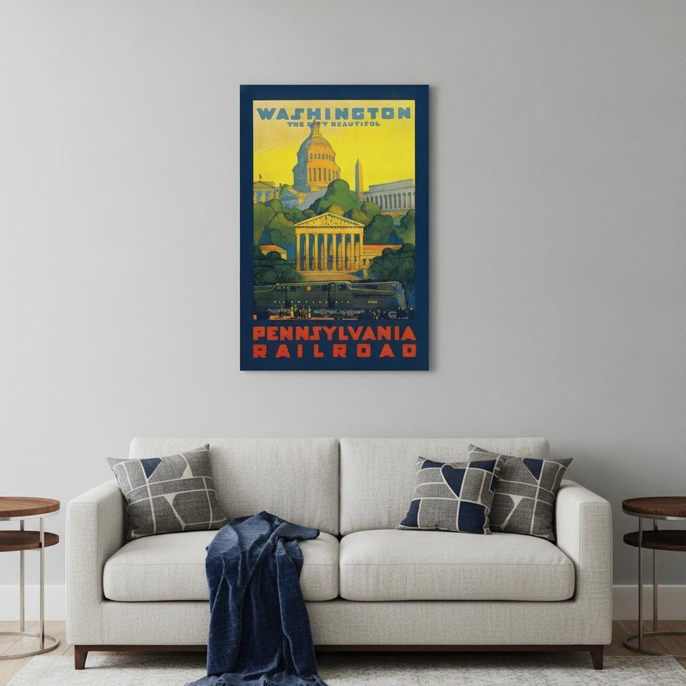 Washington Dc Vintage Travel Unframed Print Wall Art — view 1