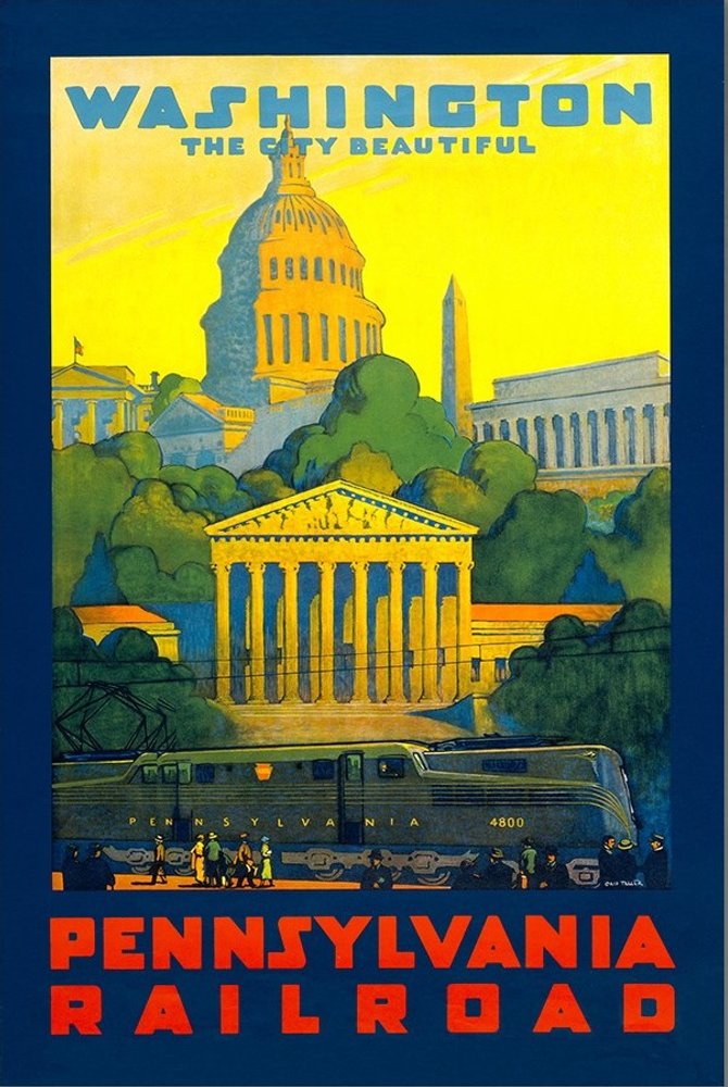 Washington Dc Vintage Travel Unframed Print Wall Art HomeRoots
