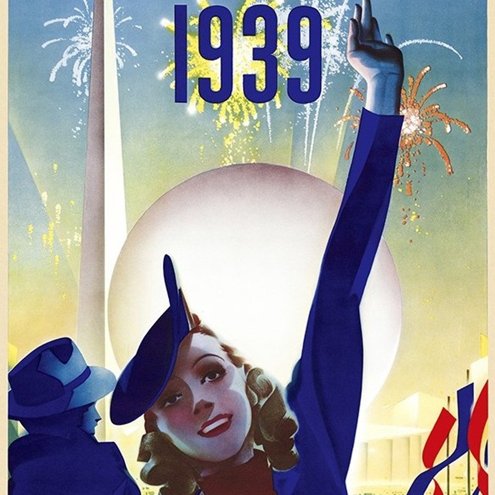 New York 1939 World's Fair Vintage Travel Unframed Print Wall Art HomeRoots