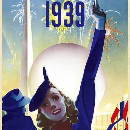 New York 1939 World's Fair Vintage Travel Unframed Print Wall Art HomeRoots