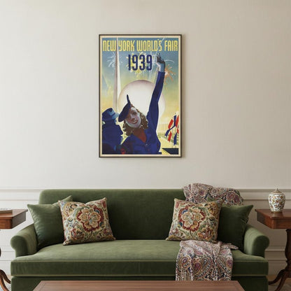 New York 1939 World's Fair Vintage Travel Unframed Print Wall Art HomeRoots