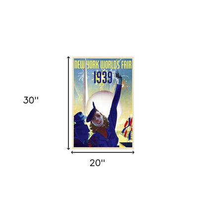 New York 1939 World's Fair Vintage Travel Unframed Print Wall Art HomeRoots