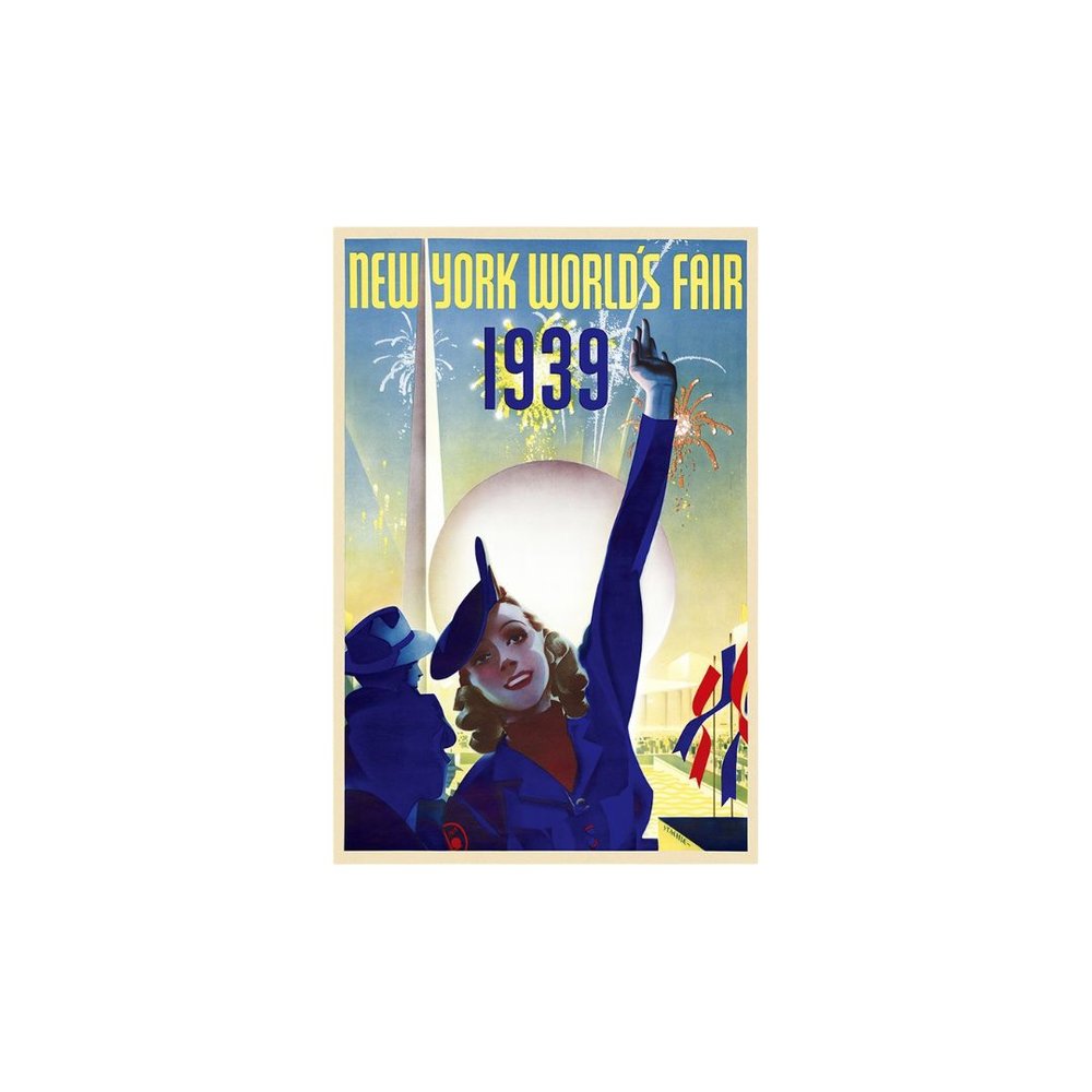 New York 1939 World's Fair Vintage Travel Unframed Print Wall Art HomeRoots