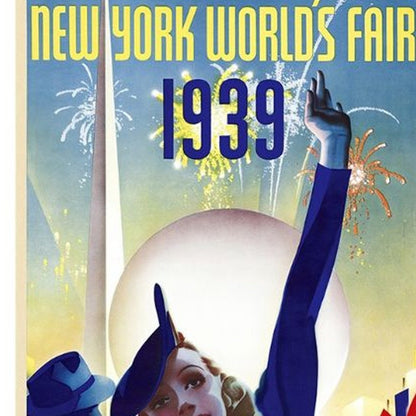 New York 1939 World's Fair Vintage Travel Unframed Print Wall Art HomeRoots