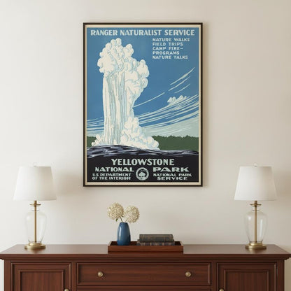 36" x 48" Yellowstone National Park c1938 Vintage Travel Poster Wall Art HomeRoots