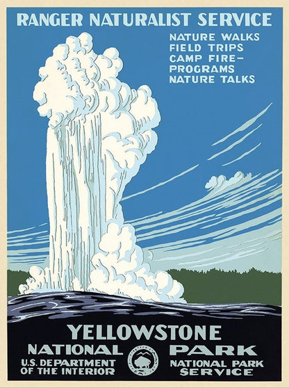 36" x 48" Yellowstone National Park c1938 Vintage Travel Poster Wall Art HomeRoots