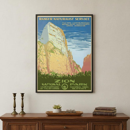 36" x 48" Zion National Park c1938 Vintage Travel Poster Wall Art HomeRoots