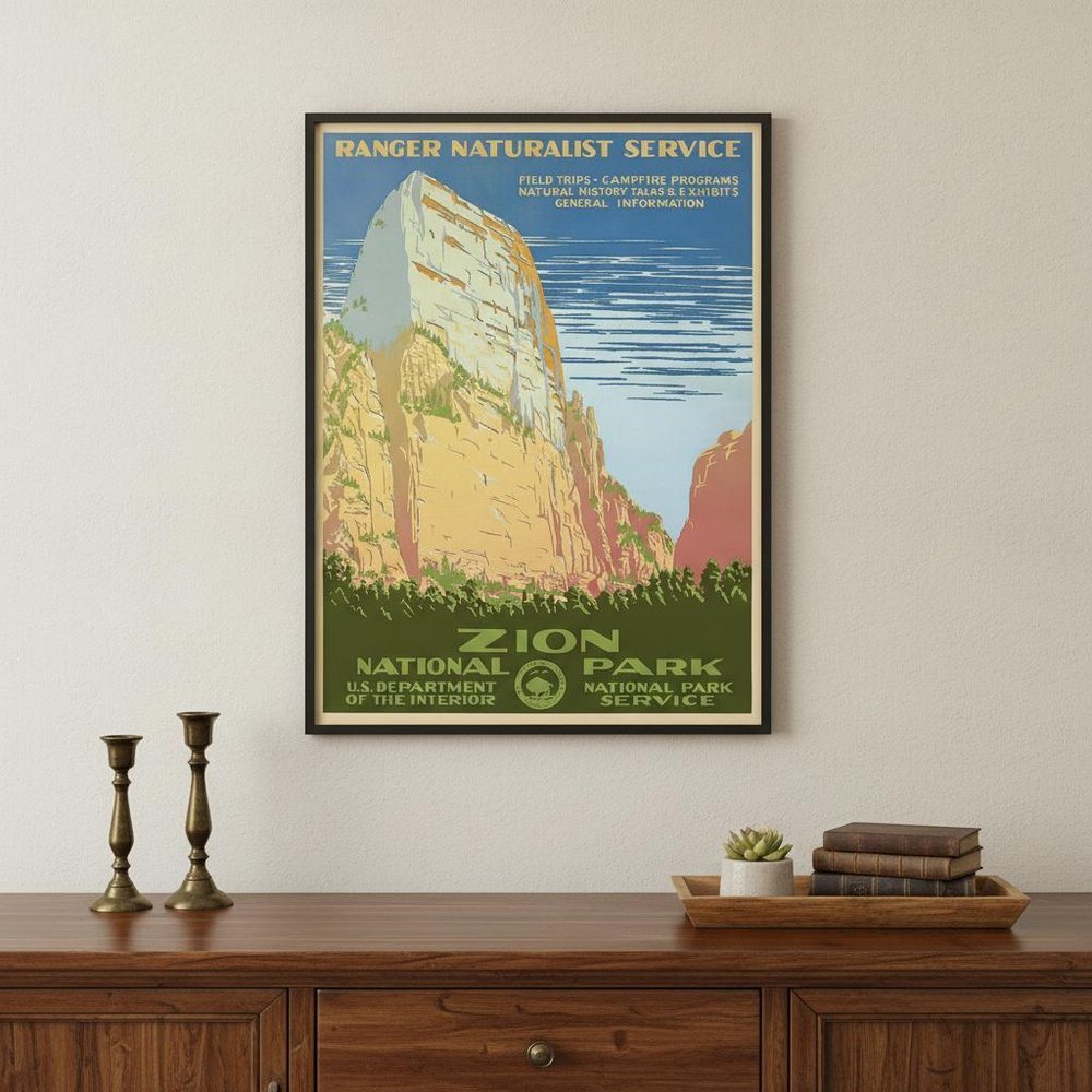 36" x 48" Zion National Park c1938 Vintage Travel Poster Wall Art HomeRoots
