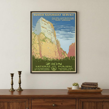 36" x 48" Zion National Park c1938 Vintage Travel Poster Wall Art HomeRoots