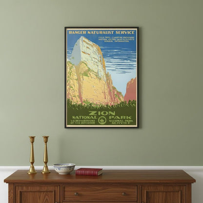 36" x 48" Zion National Park c1938 Vintage Travel Poster Wall Art HomeRoots