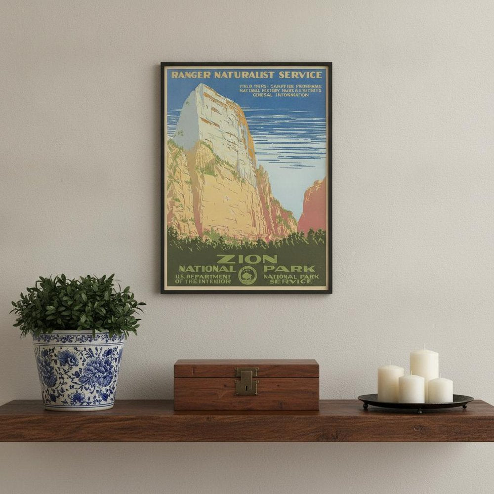 36" x 48" Zion National Park c1938 Vintage Travel Poster Wall Art HomeRoots