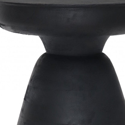 18" Black Solid Wood Round Pedestal End Table HomeRoots