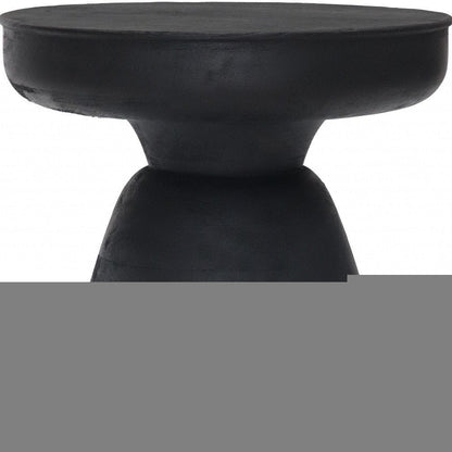 18" Black Solid Wood Round Pedestal End Table HomeRoots