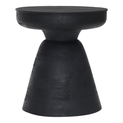 18" Black Solid Wood Round Pedestal End Table HomeRoots