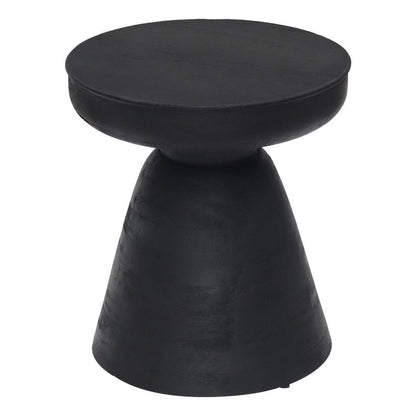 18" Black Solid Wood Round Pedestal End Table HomeRoots