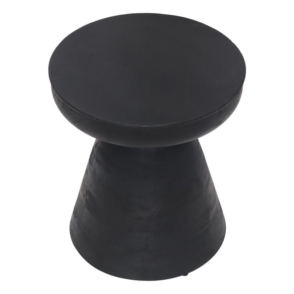 18" Black Solid Wood Round Pedestal End Table HomeRoots