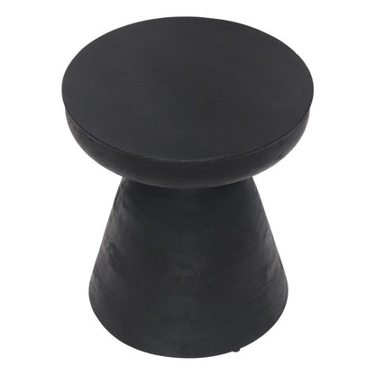 18" Black Solid Wood Round Pedestal End Table HomeRoots