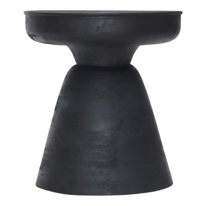 18" Black Solid Wood Round Pedestal End Table HomeRoots
