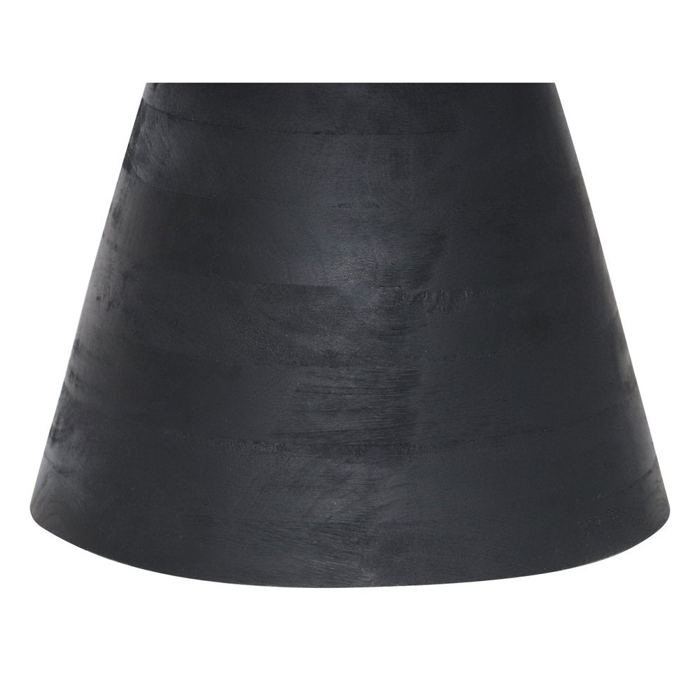 18" Black Solid Wood Round Pedestal End Table HomeRoots