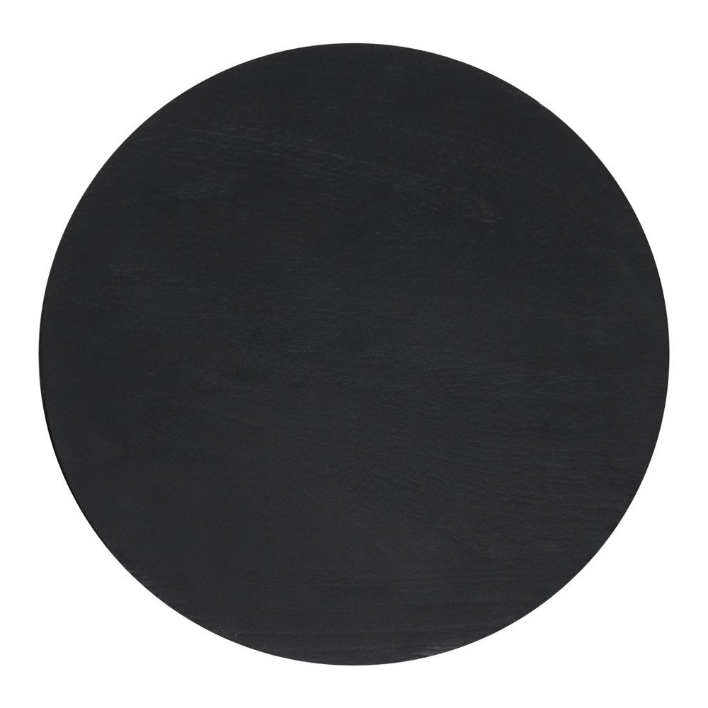 18" Black Solid Wood Round Pedestal End Table HomeRoots