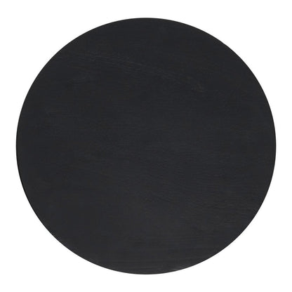 18" Black Solid Wood Round Pedestal End Table HomeRoots