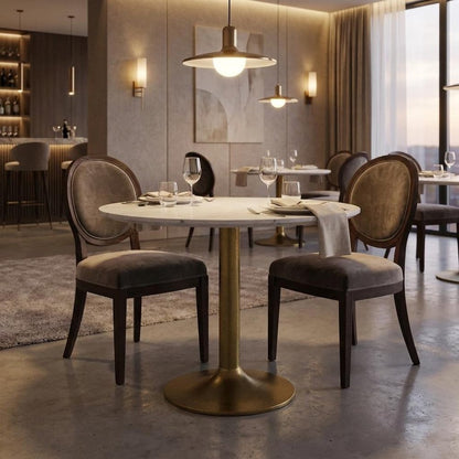 Marble and Aluminum Dining Table HomeRoots