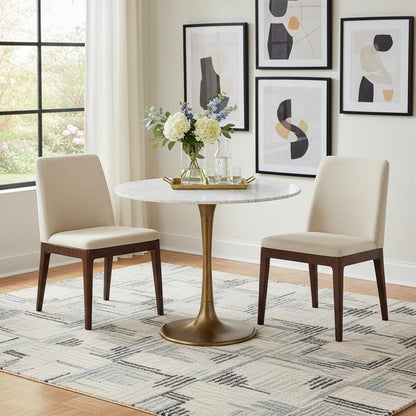 Marble and Aluminum Dining Table HomeRoots