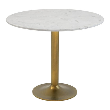 Marble and Aluminum Dining Table HomeRoots