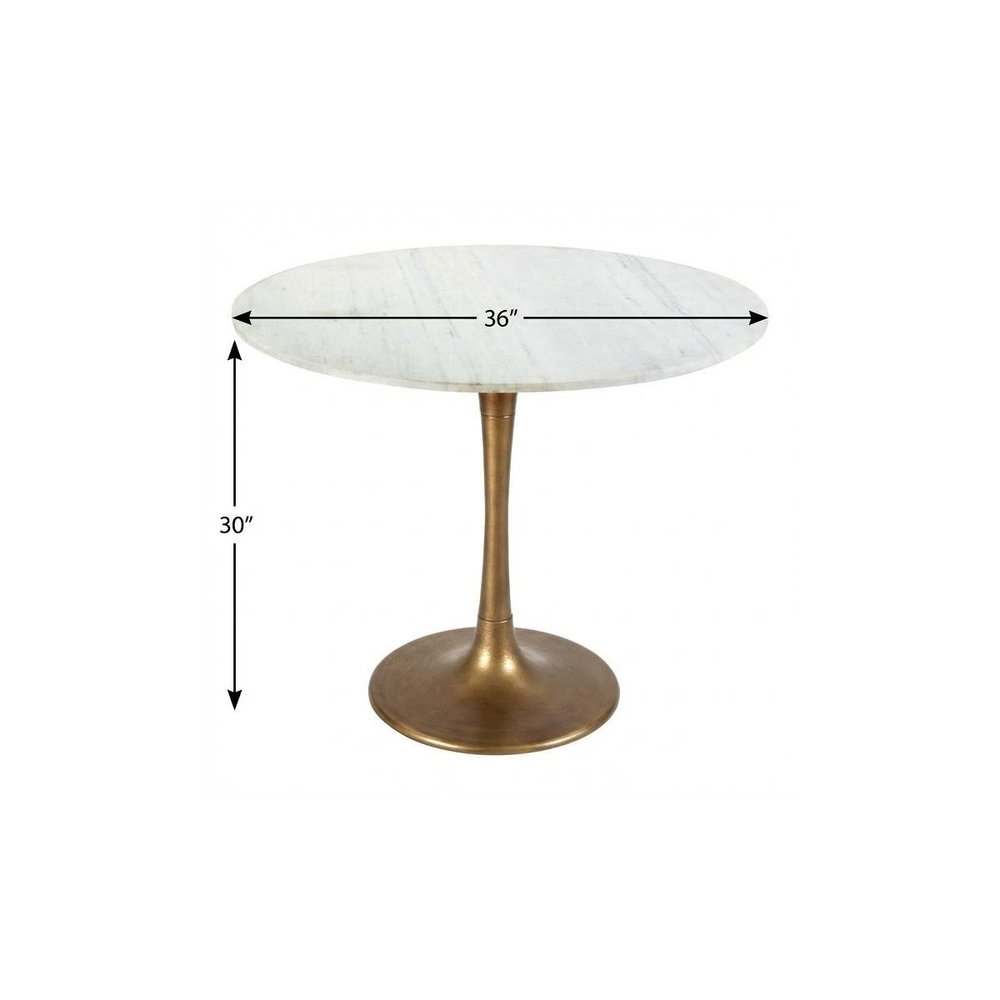 Marble and Aluminum Dining Table HomeRoots