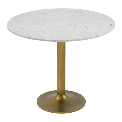 Marble and Aluminum Dining Table HomeRoots