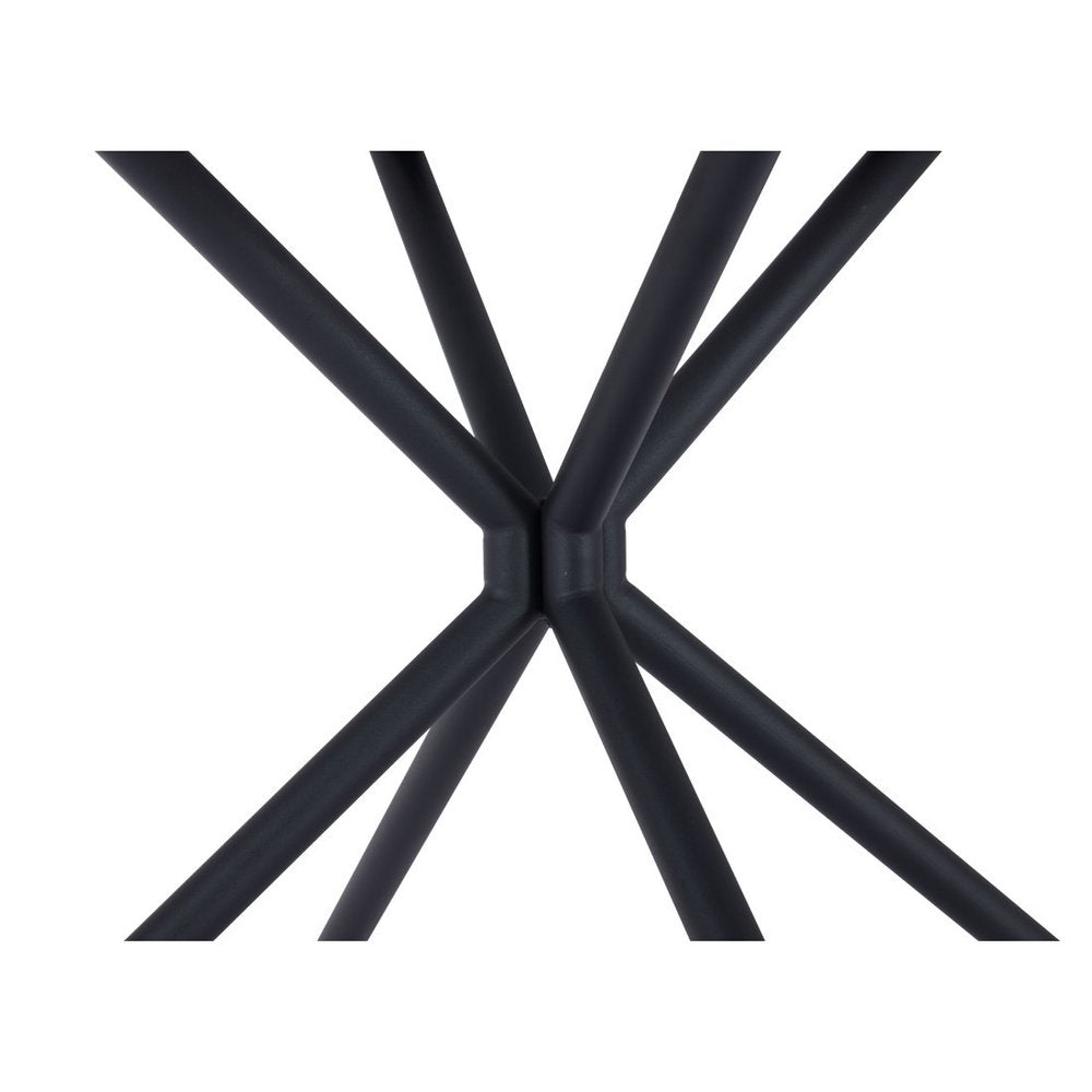 47" White And Black Rounded Steel Dining Table HomeRoots