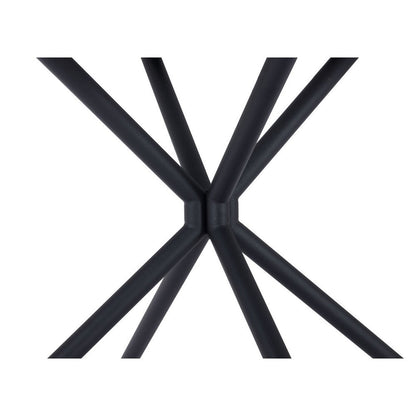 47" White And Black Rounded Steel Dining Table HomeRoots