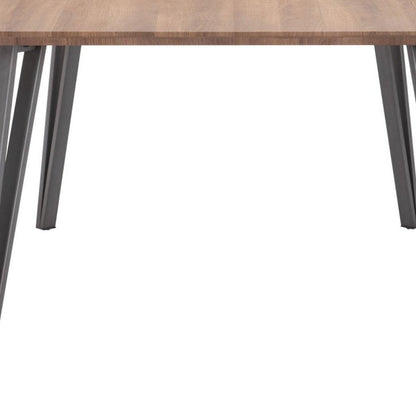 79" Brown and Gray Wood and Steel Dining Table HomeRoots