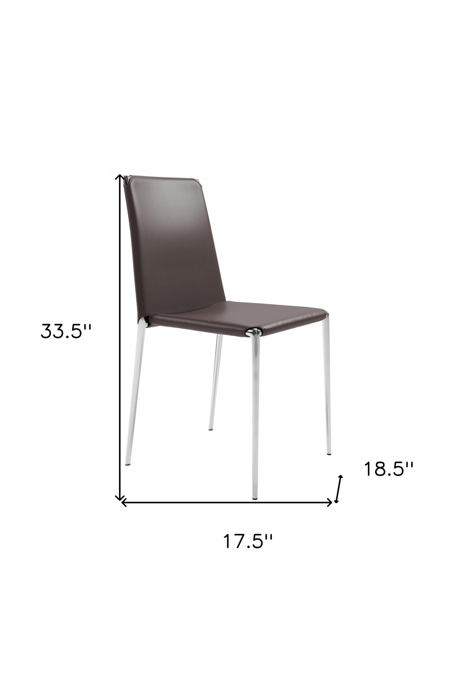 Set Of Four Espresso Steel Dining Chairs