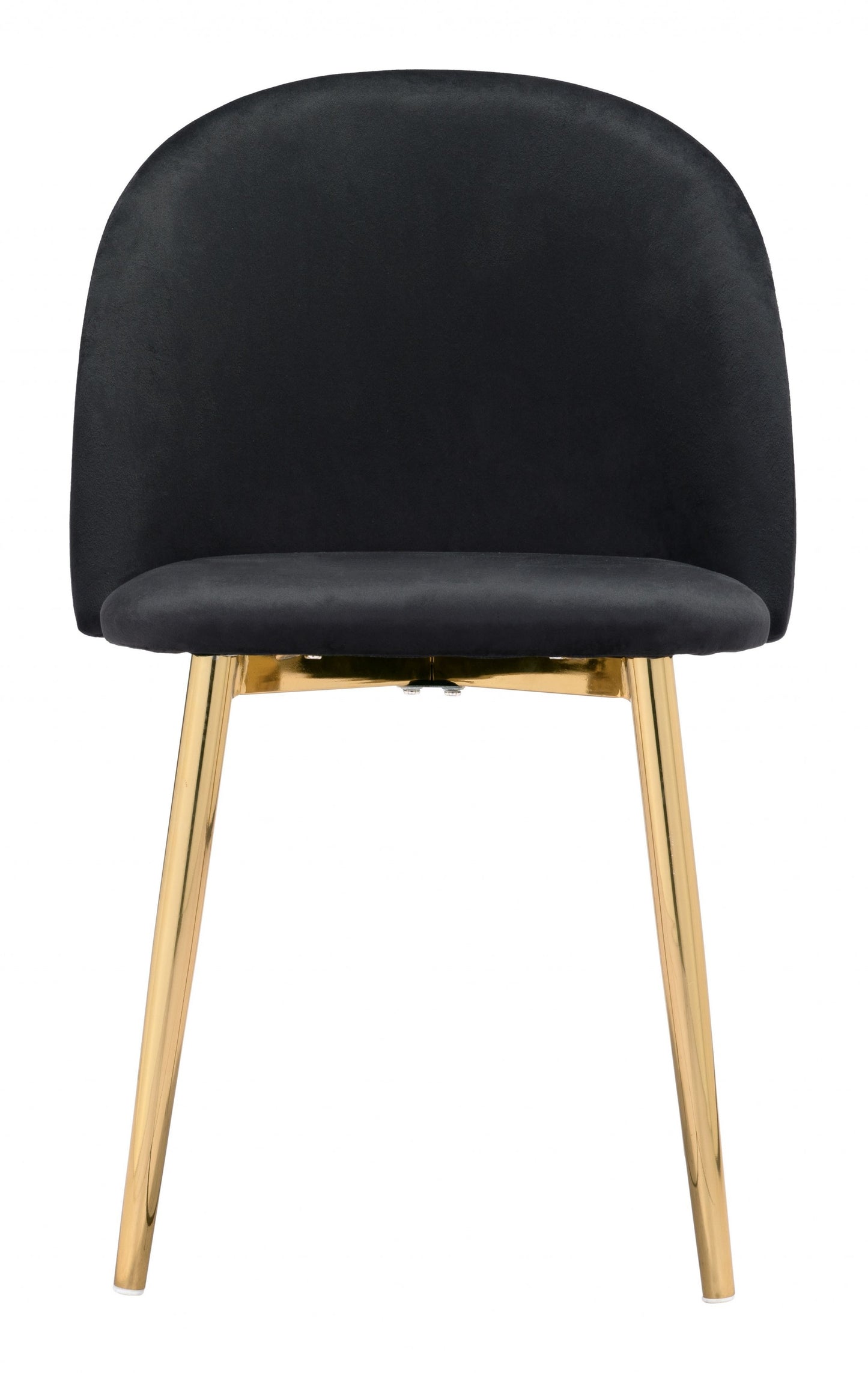 Set of Two Black and Gold Upholstered Polyester Dining Side chairs