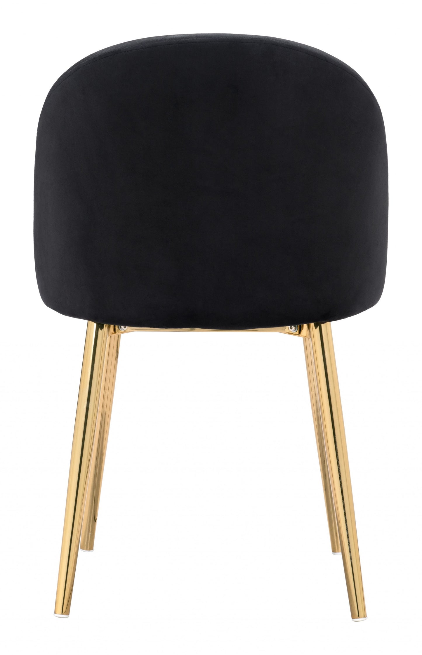 Set of Two Black and Gold Upholstered Polyester Dining Side chairs