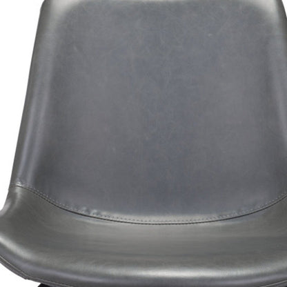Set of Two Gray And Black Upholstered Faux Leather Dining Side Chairs HomeRoots