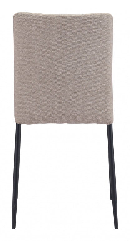 Set of Two Beige Diamond Weave Dining Chairs