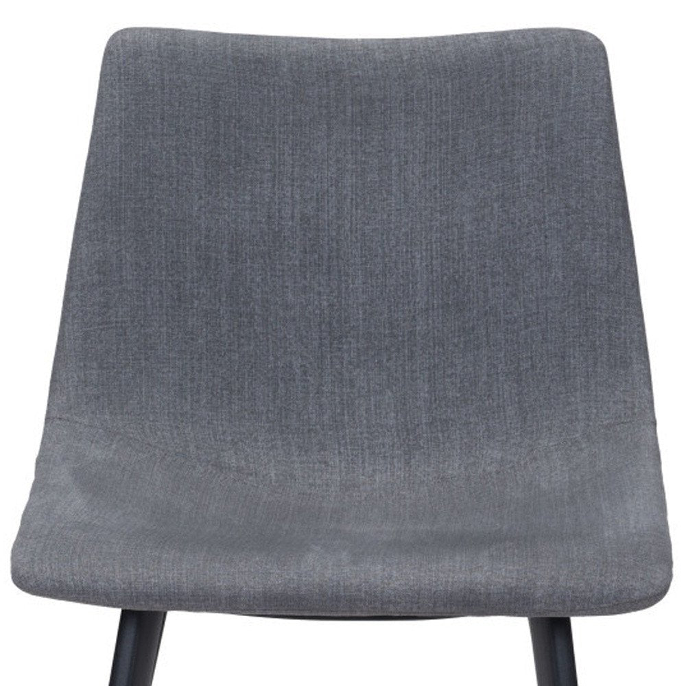 Set of Two Gray And Black Upholstered Fabric Dining Side Chairs HomeRoots